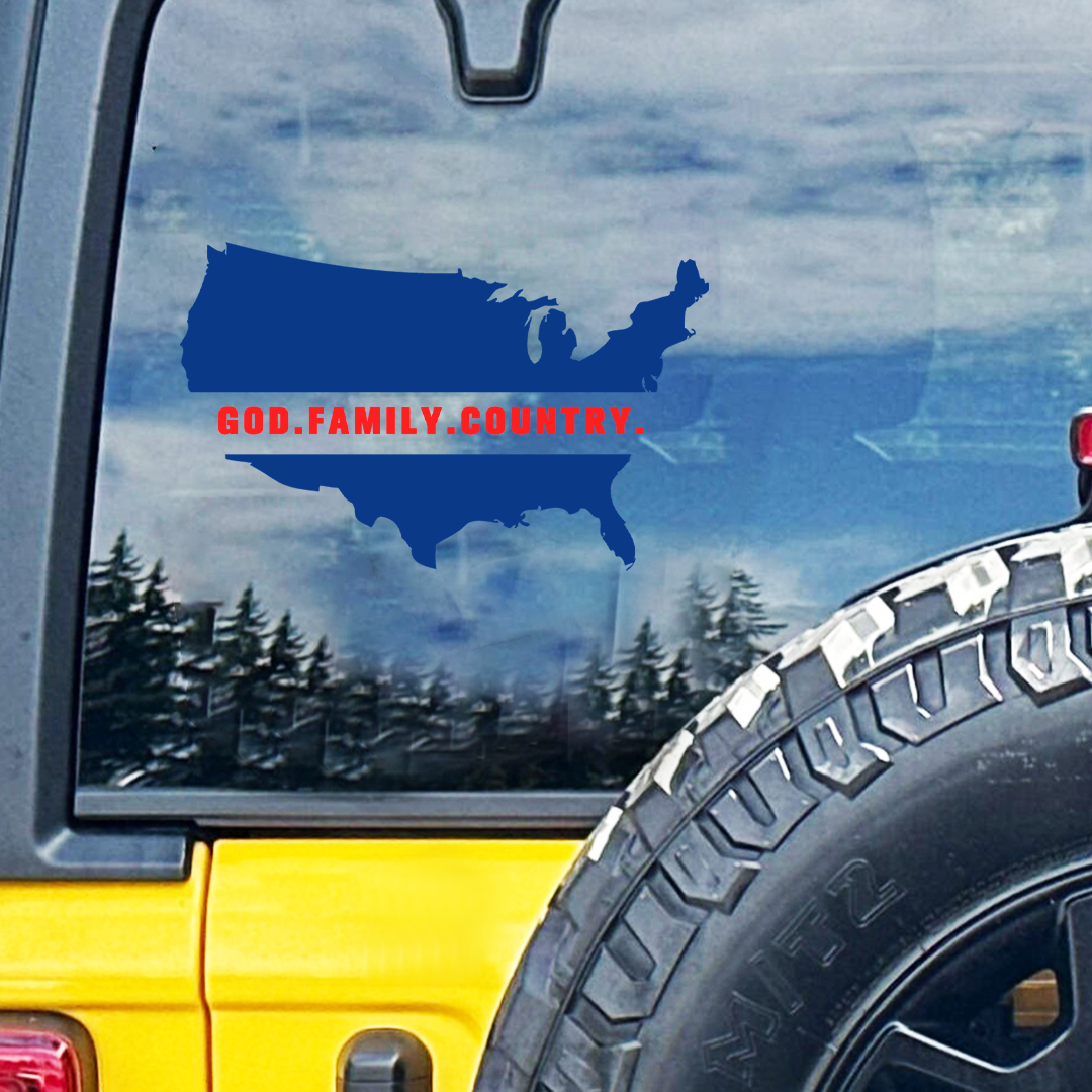 GOD FAMILY COUNTRY Veteran StickerS