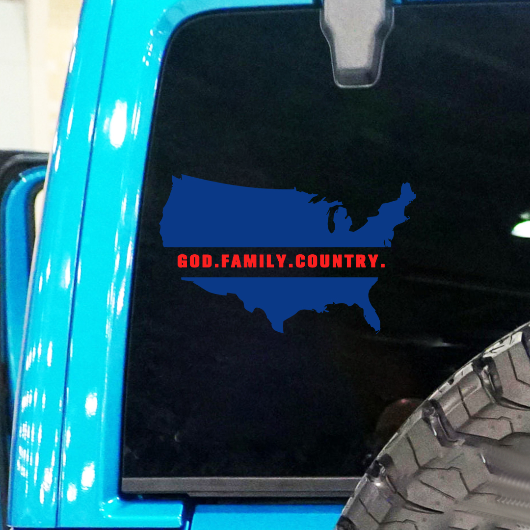 GOD FAMILY COUNTRY Veteran StickerS