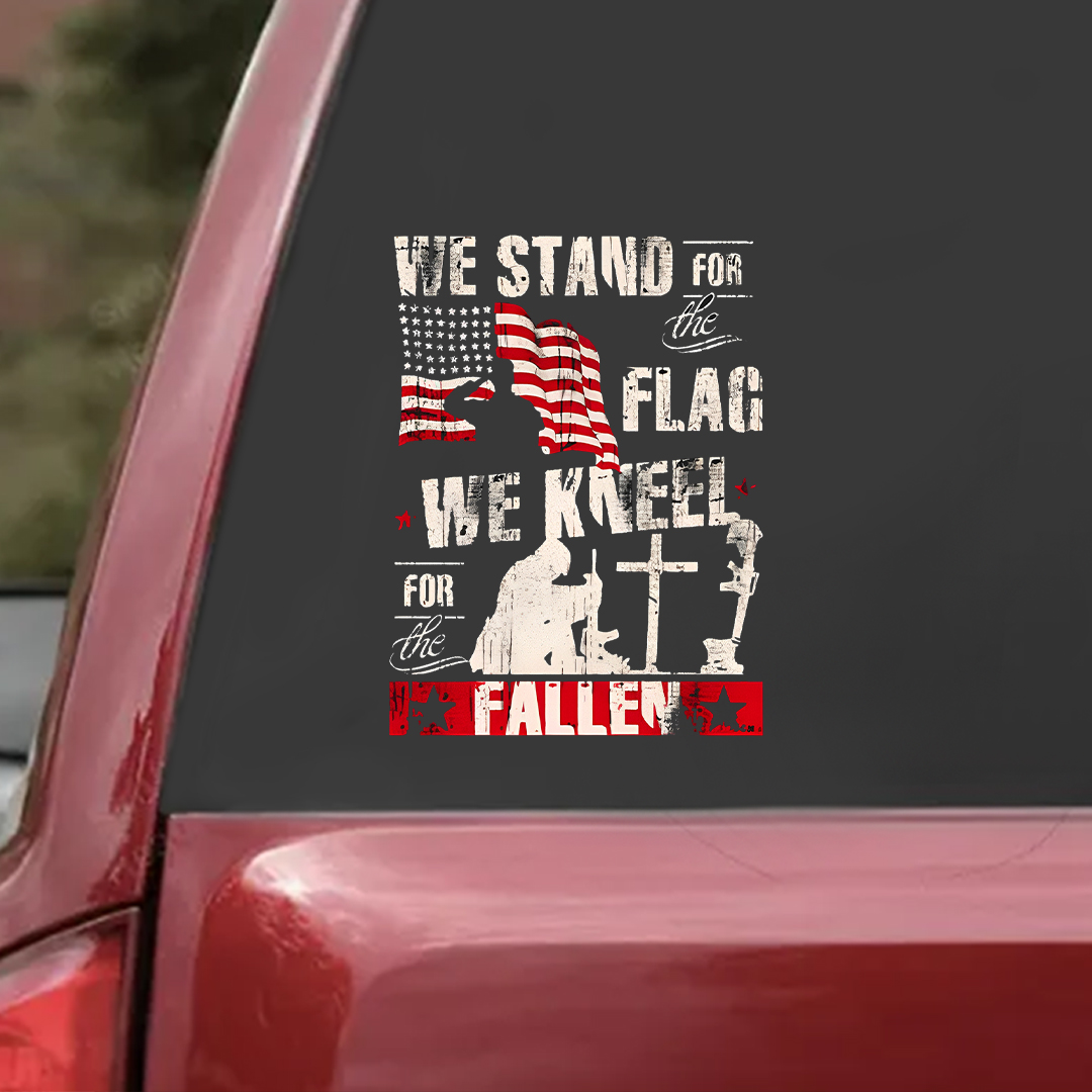 We Stand For The Flag We Kneel For The Fallen- Veteran Decal, Remembrance Day Sticker