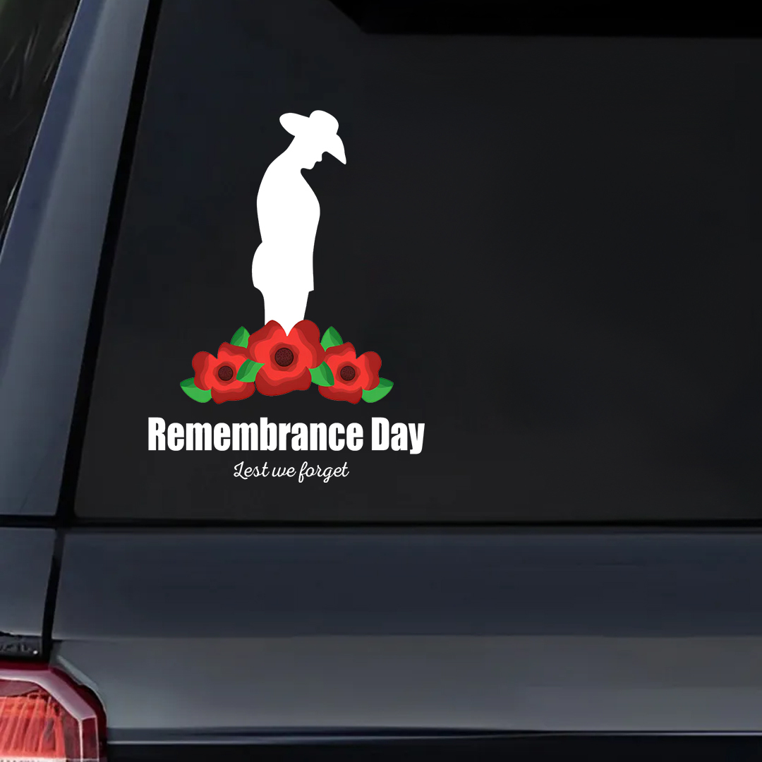 Lest We Forget  Decal, Gentleman Remembrance Day Sticker