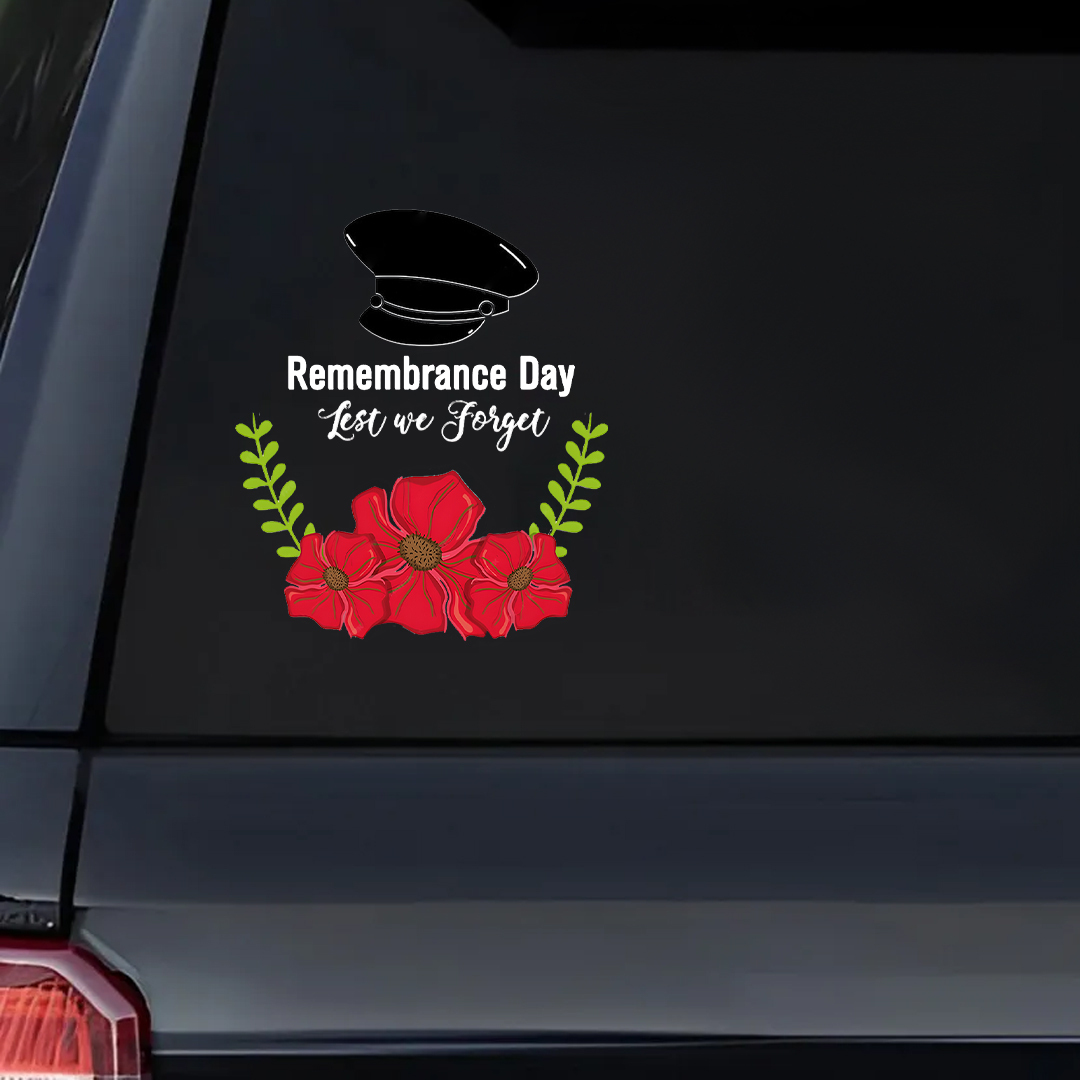 Lest We Forget  Decal, Hat Soldier Remembrance Day Sticker