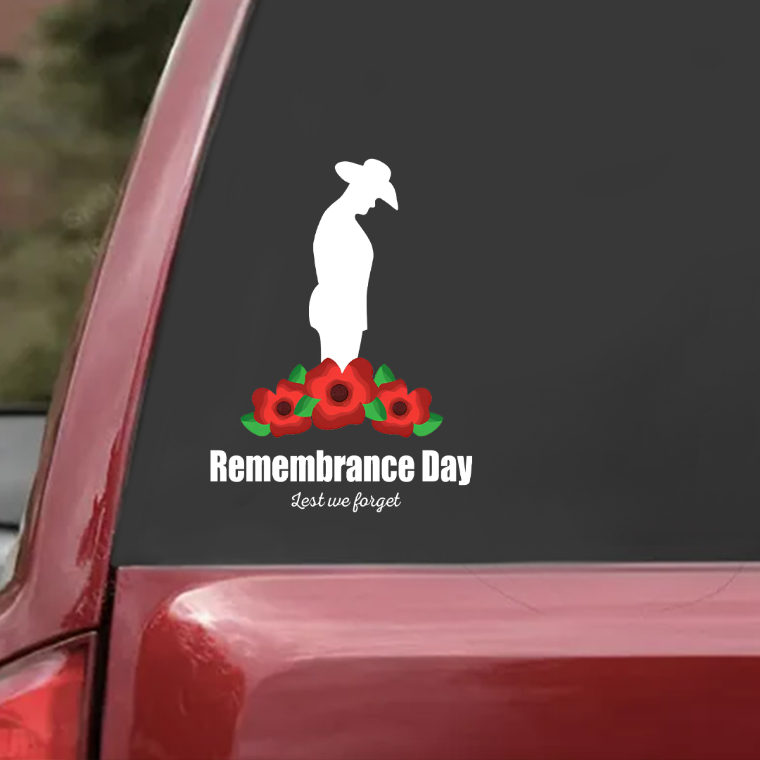 Lest We Forget  Decal, Gentleman Remembrance Day Sticker