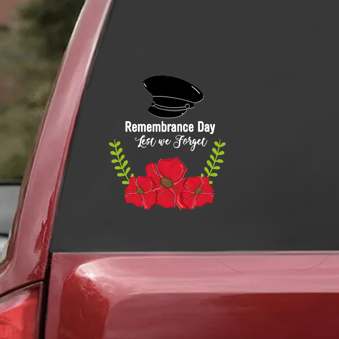 Lest We Forget  Decal, Hat Soldier Remembrance Day Sticker