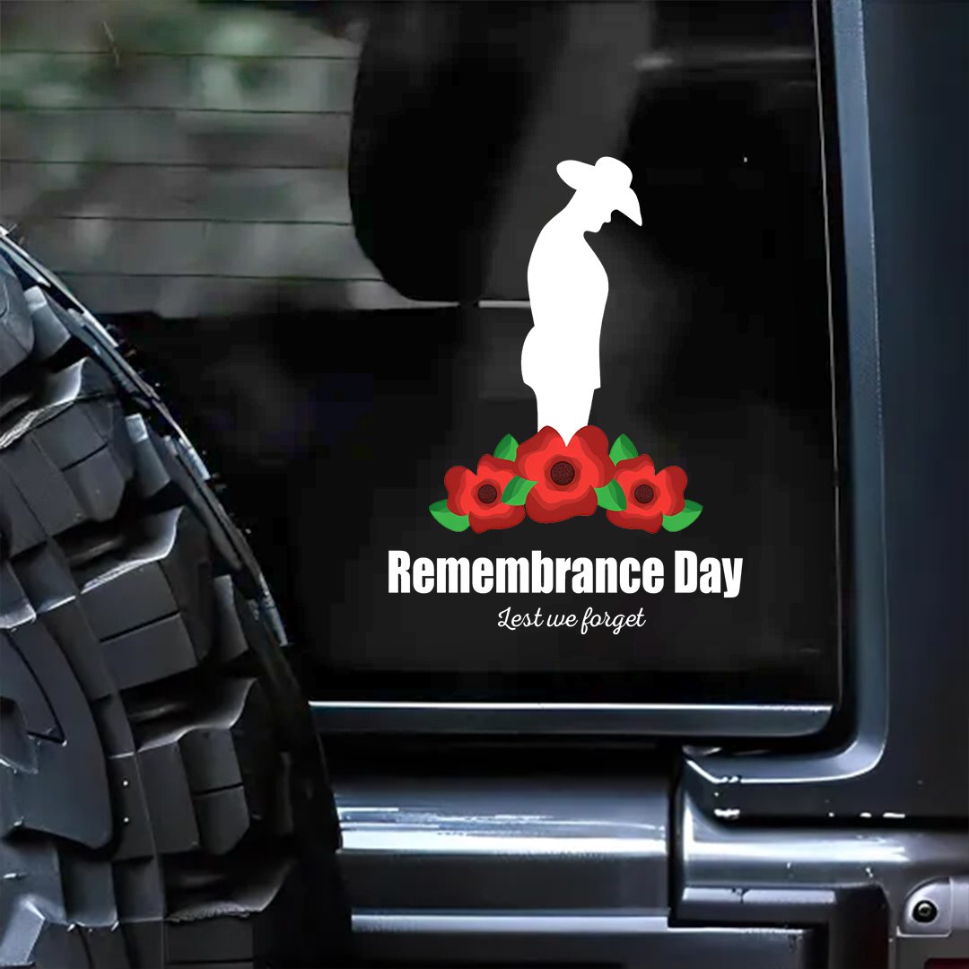 Lest We Forget  Decal, Gentleman Remembrance Day Sticker