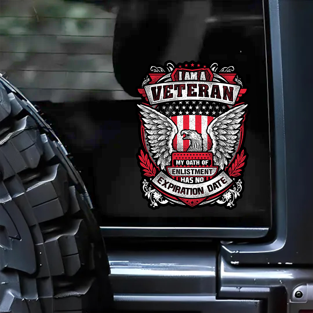 I Am a Veteran Eagle Sticker
