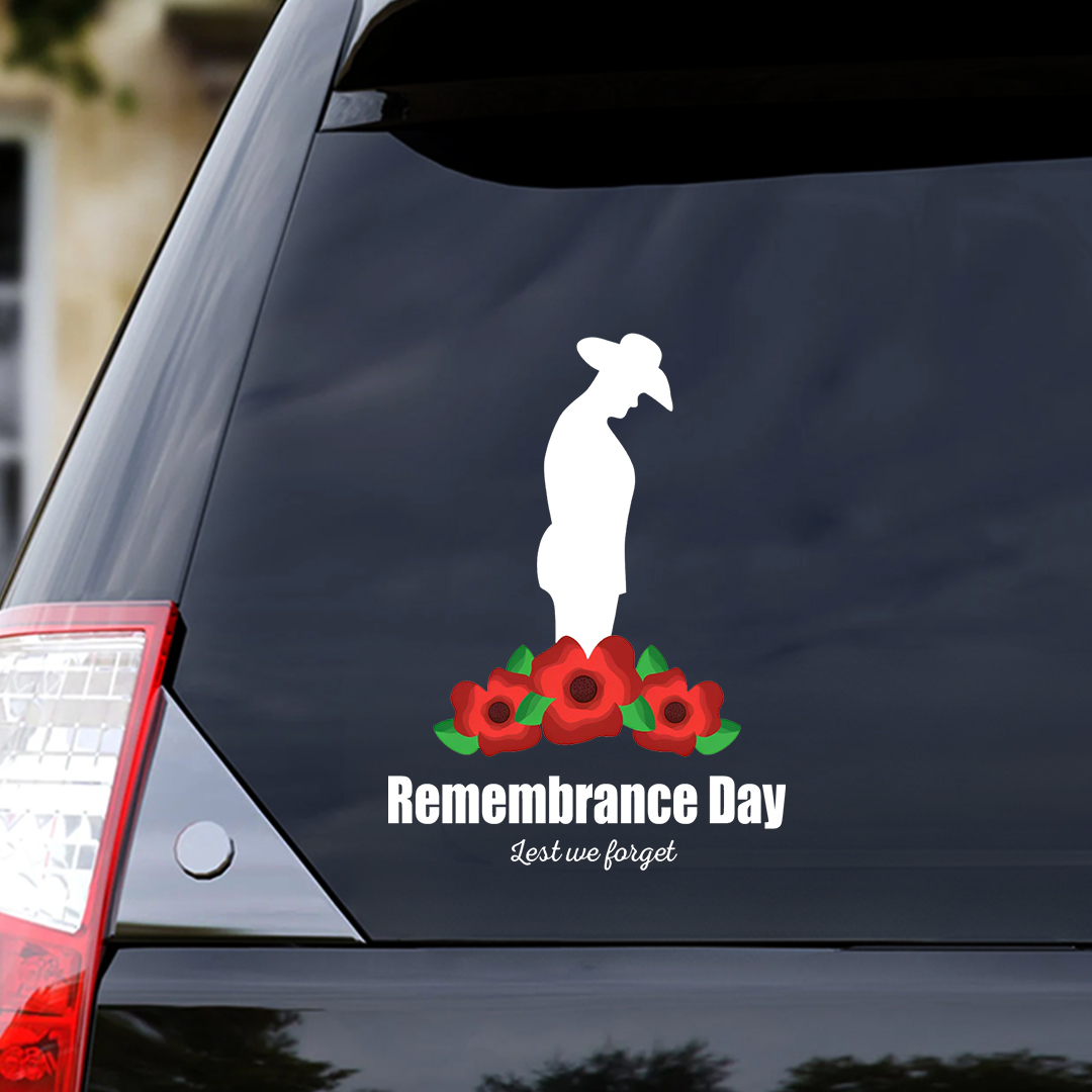 Lest We Forget  Decal, Gentleman Remembrance Day Sticker