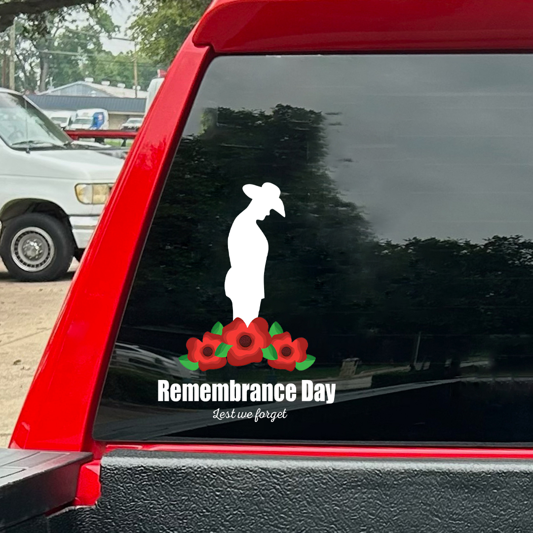 Lest We Forget  Decal, Gentleman Remembrance Day Sticker