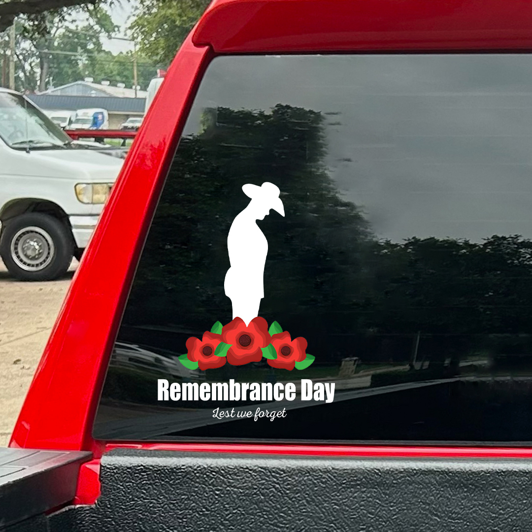 Lest We Forget  Decal, Gentleman Remembrance Day Sticker