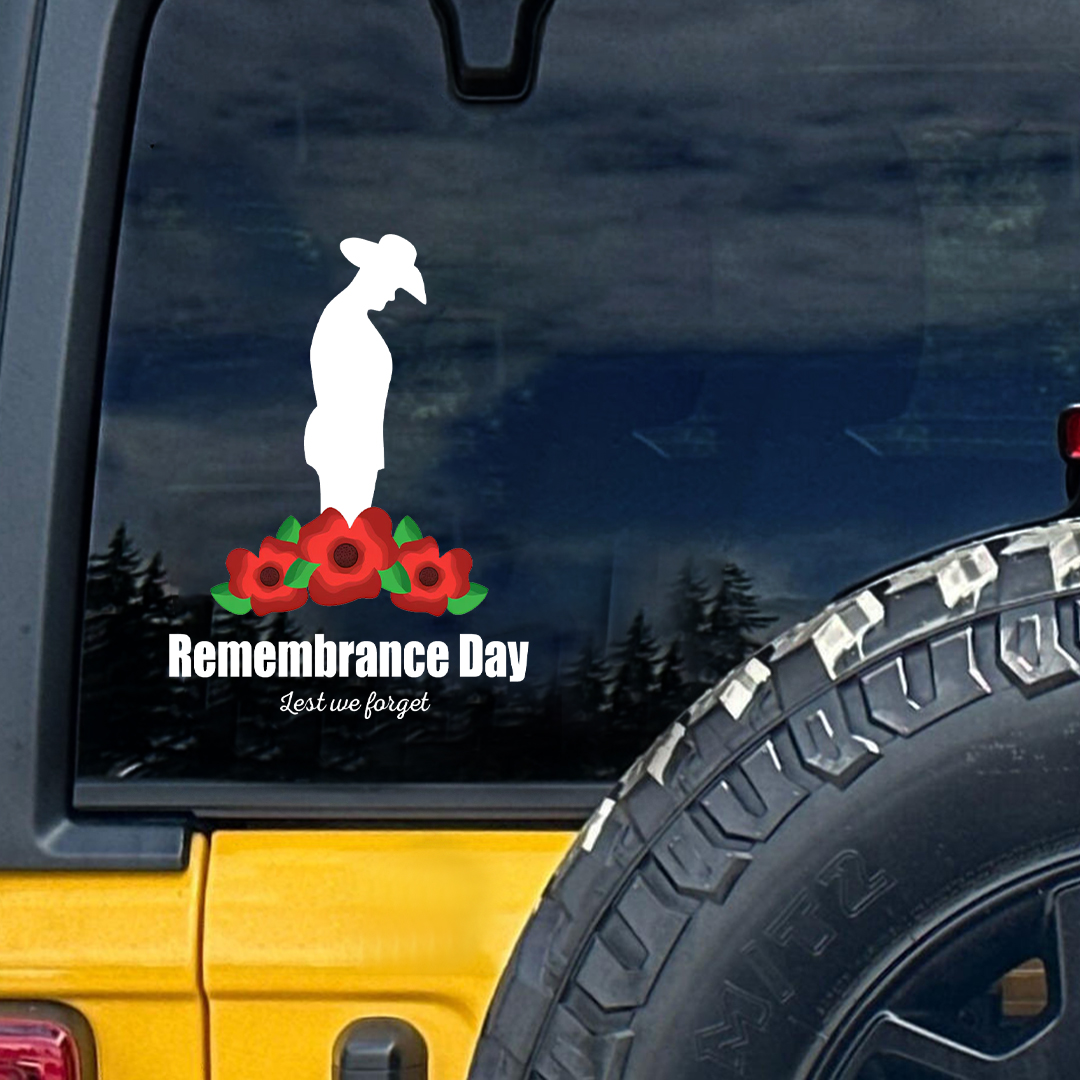 Lest We Forget  Decal, Gentleman Remembrance Day Sticker