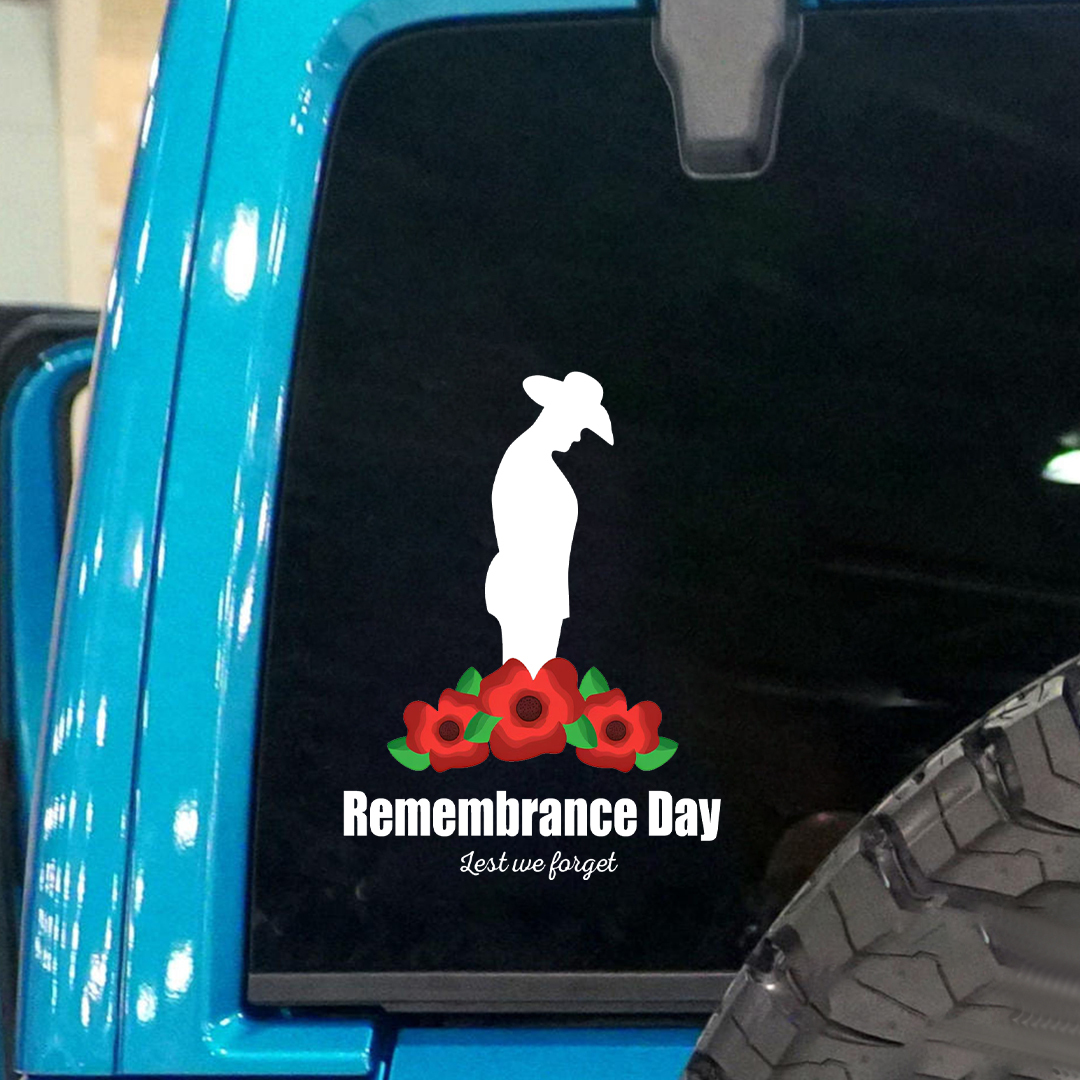 Lest We Forget  Decal, Gentleman Remembrance Day Sticker