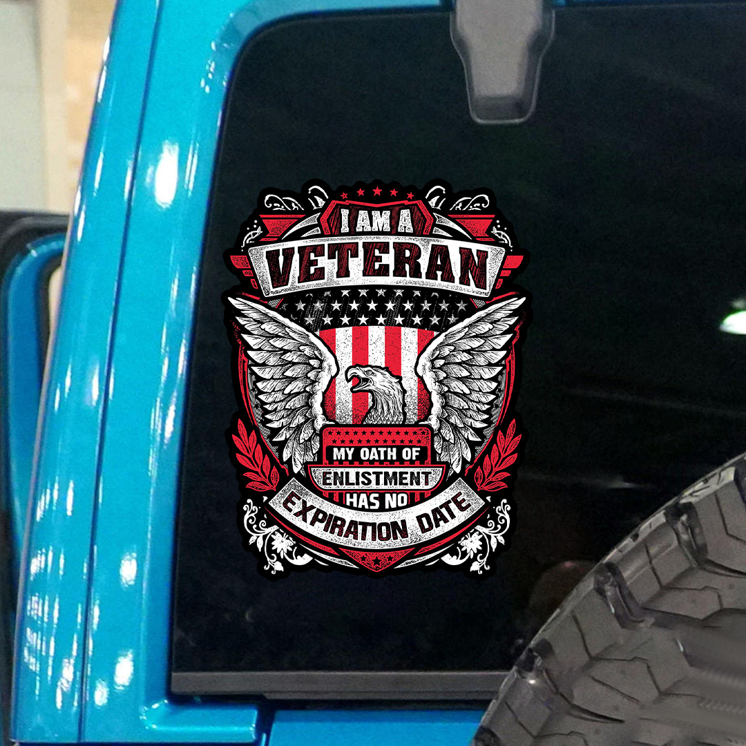 I Am a Veteran Eagle Sticker