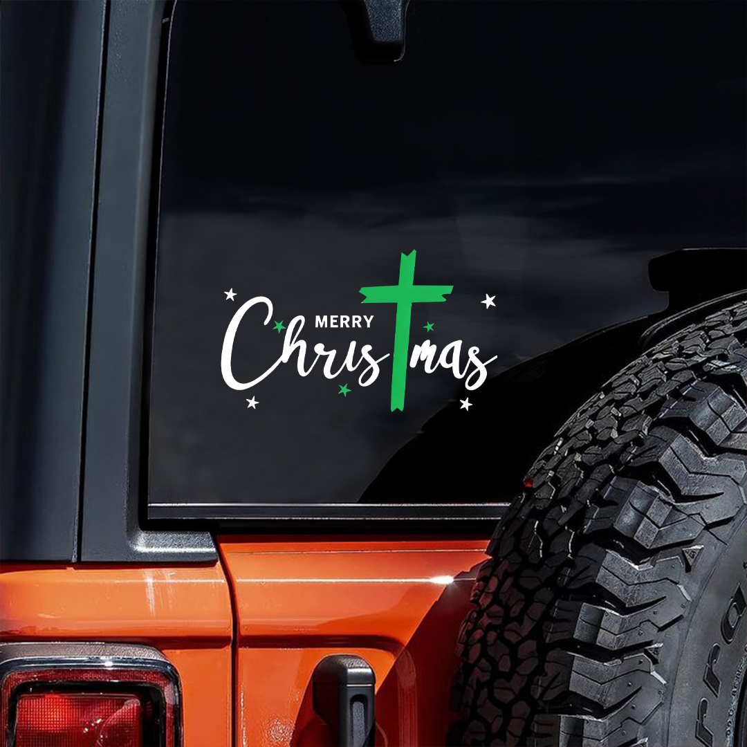 Christmas Cross Sticker