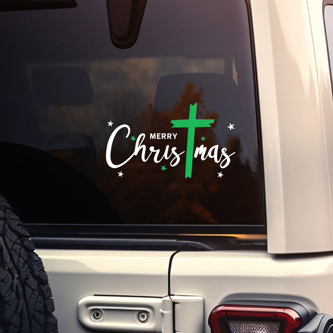 Christmas Cross Sticker