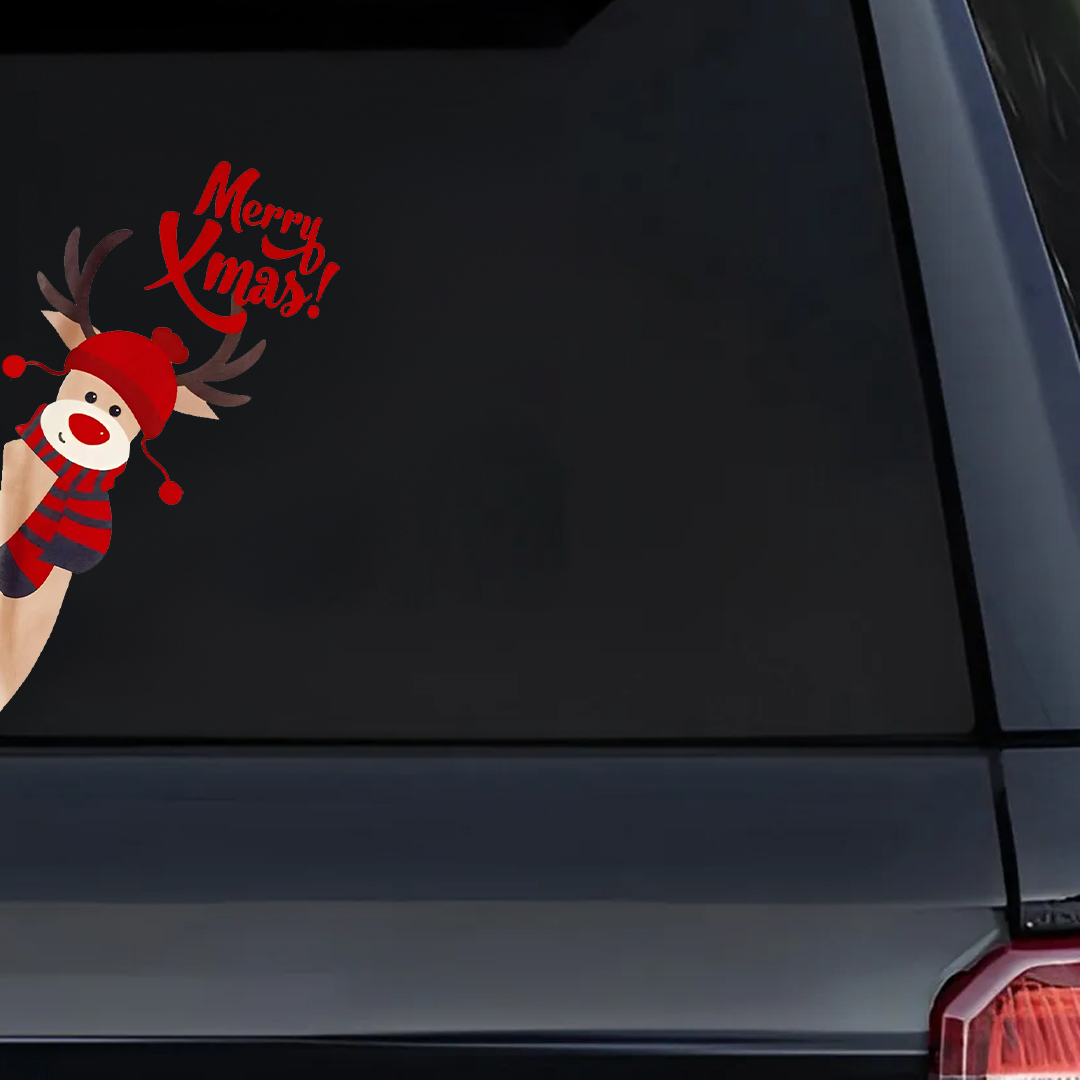 Merry Christmas Reindeer Sticker