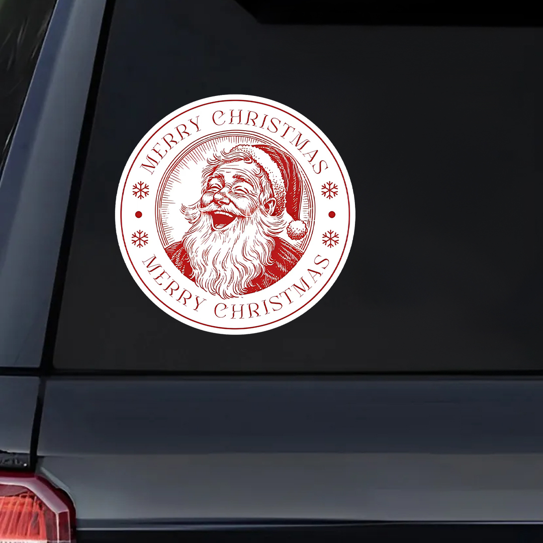 Merry Christmas Laughing Santa Sticker