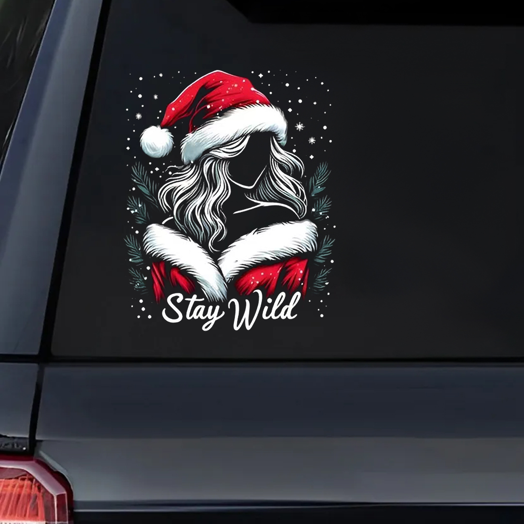 Stay Wild Female Santa Sticker