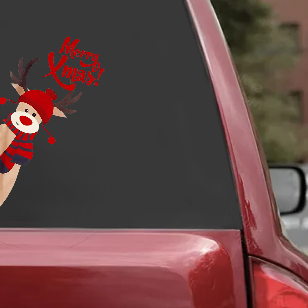 Merry Christmas Reindeer Sticker