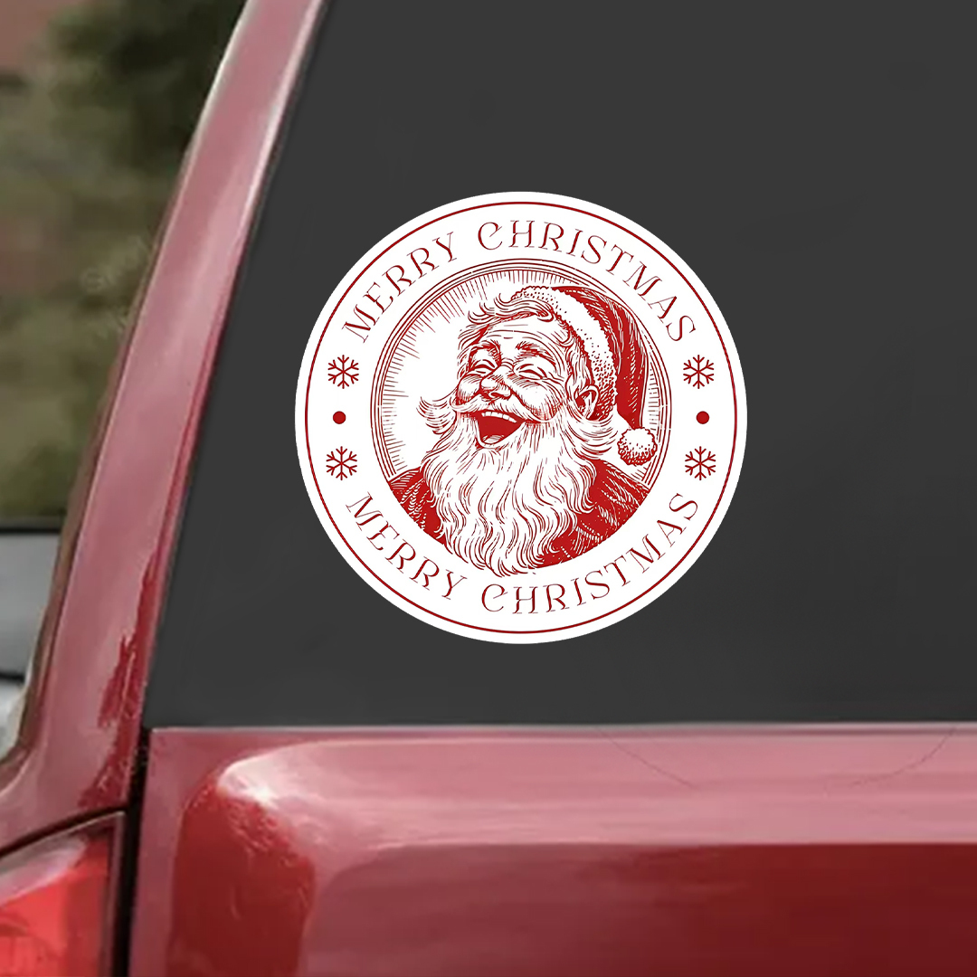 Merry Christmas Laughing Santa Sticker