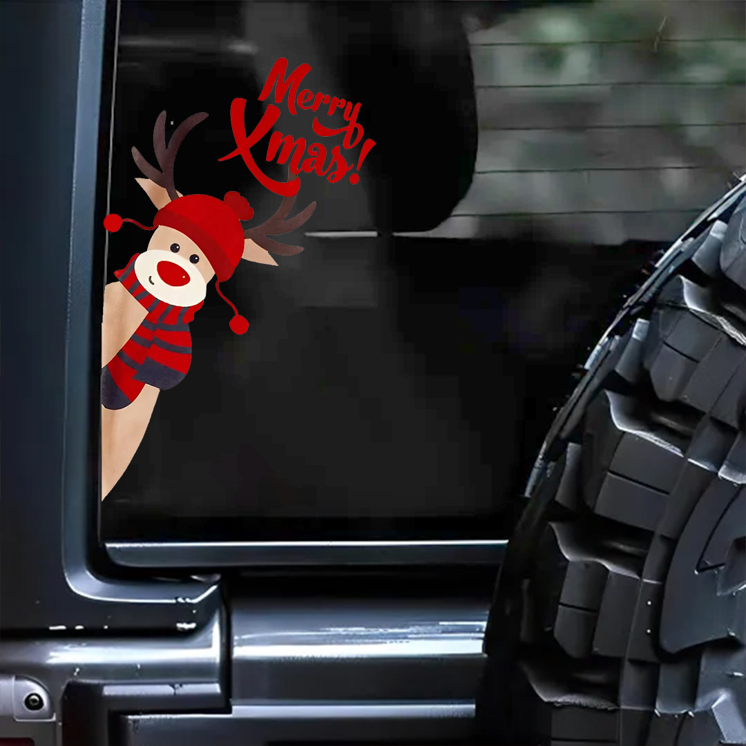 Merry Christmas Reindeer Sticker