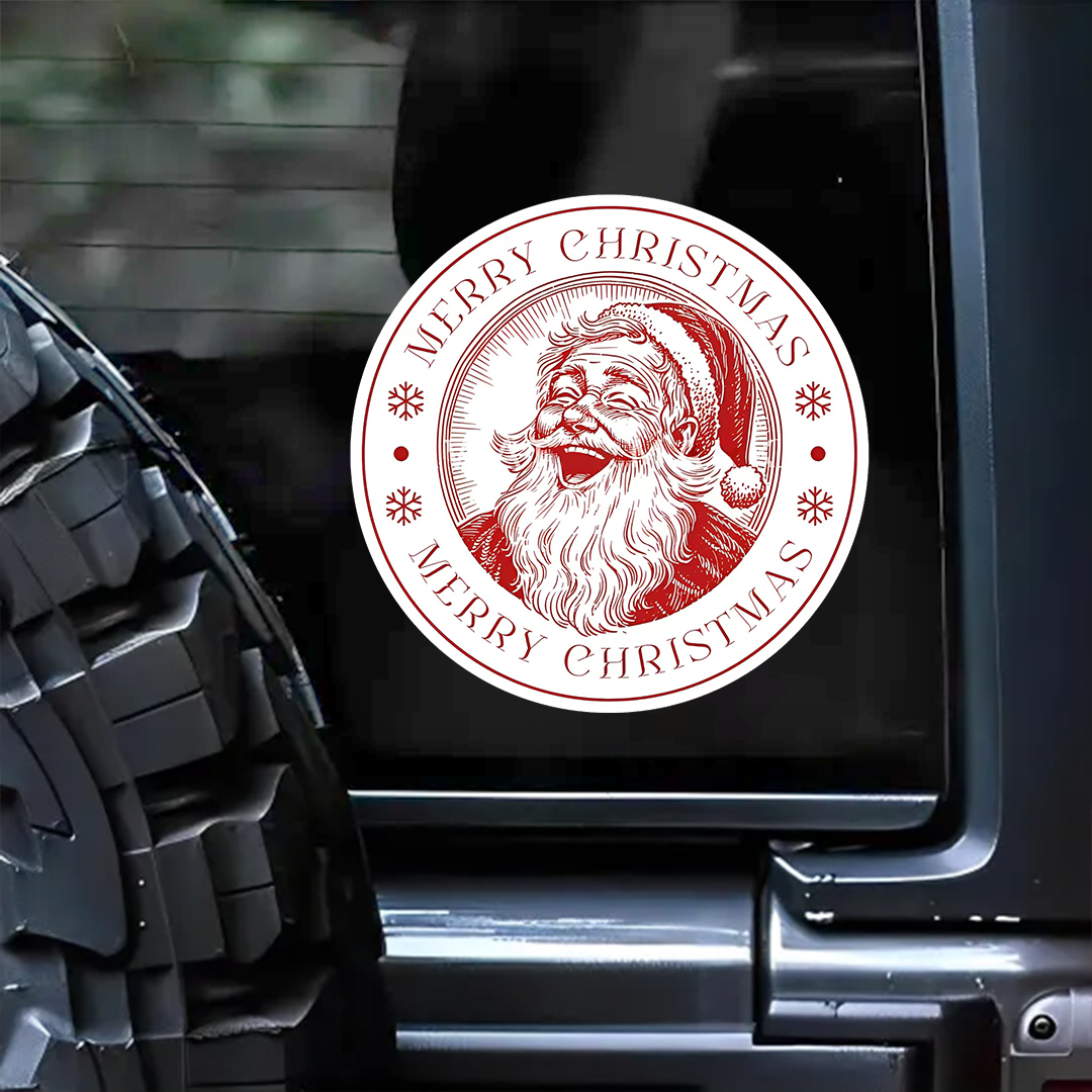 Merry Christmas Laughing Santa Sticker