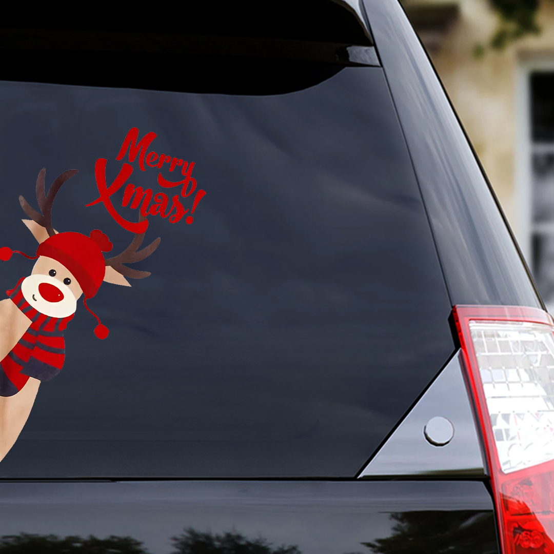 Merry Christmas Reindeer Sticker