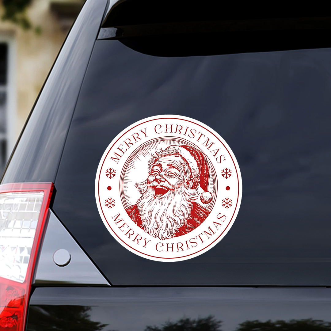 Merry Christmas Laughing Santa Sticker