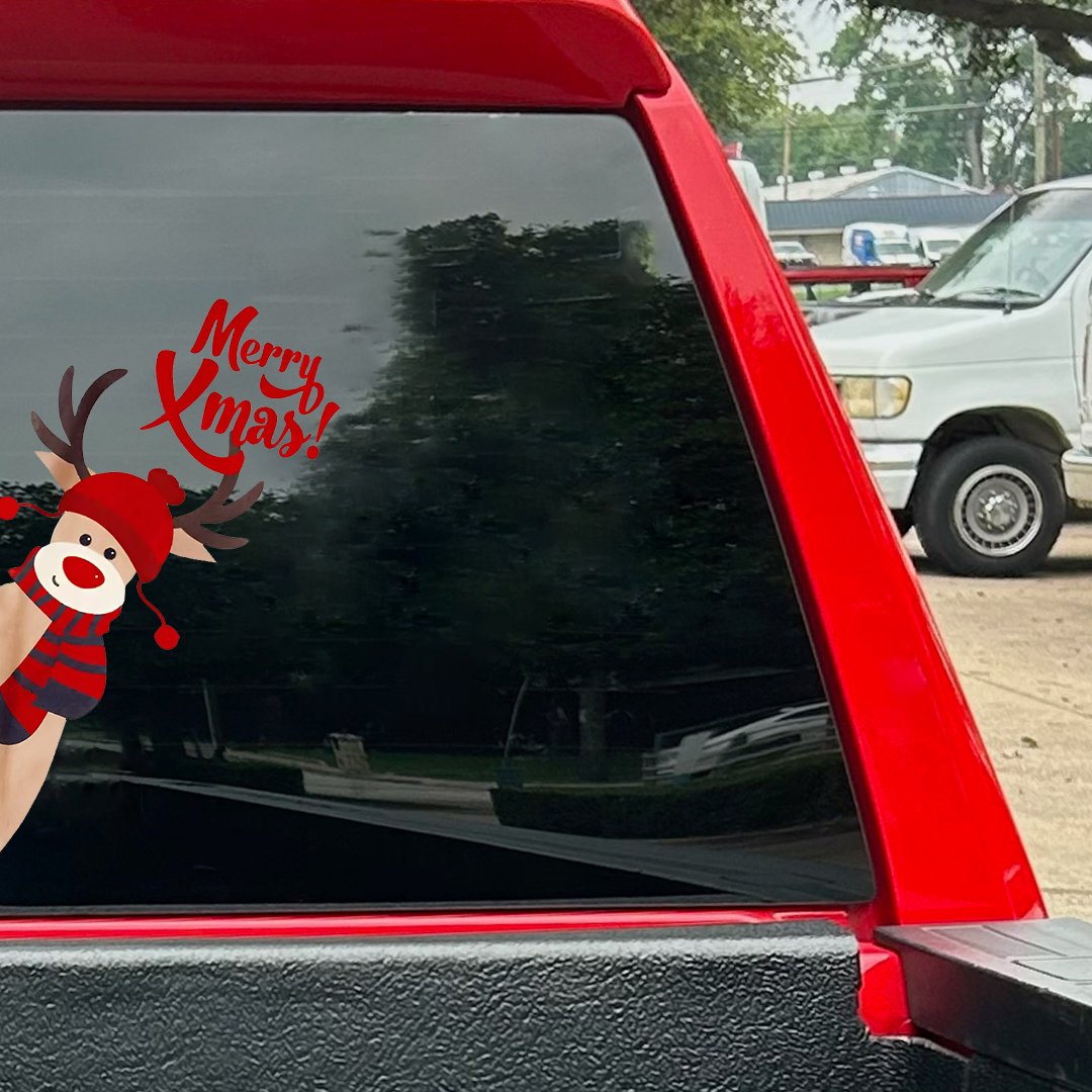 Merry Christmas Reindeer Sticker