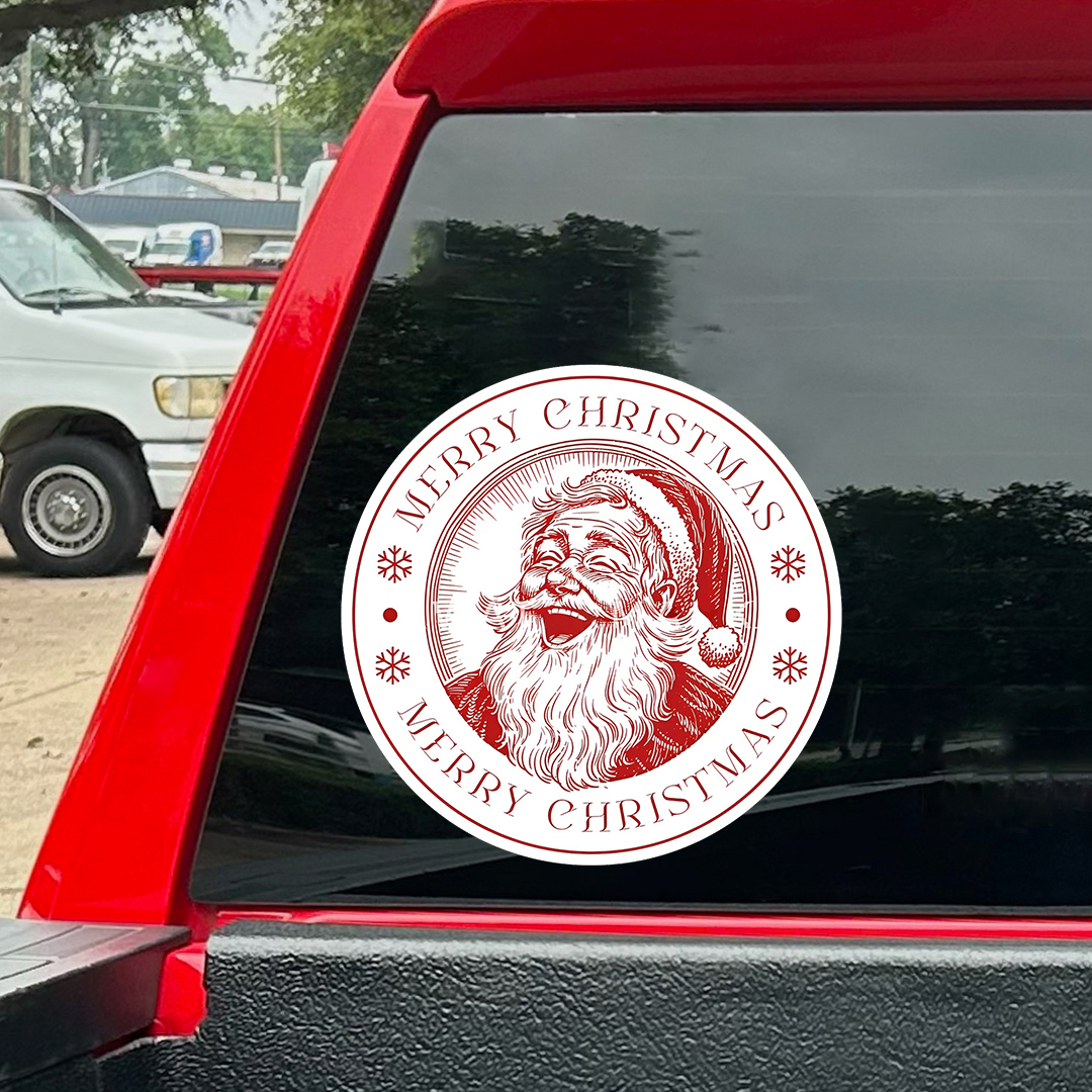 Merry Christmas Laughing Santa Sticker