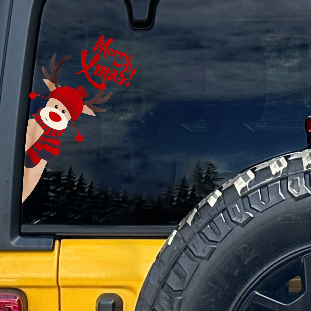 Merry Christmas Reindeer Sticker