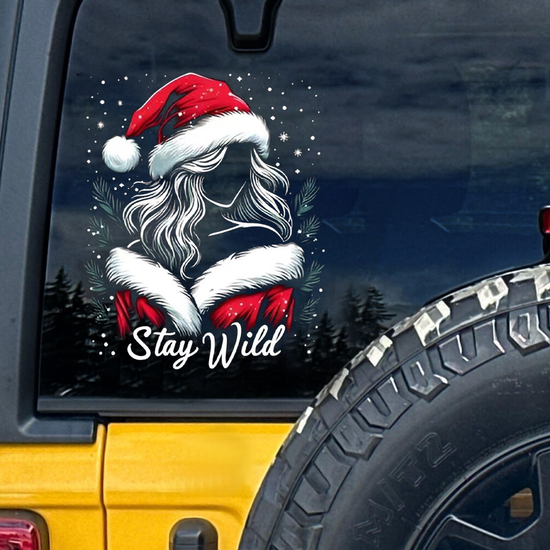 Stay Wild Female Santa Sticker
