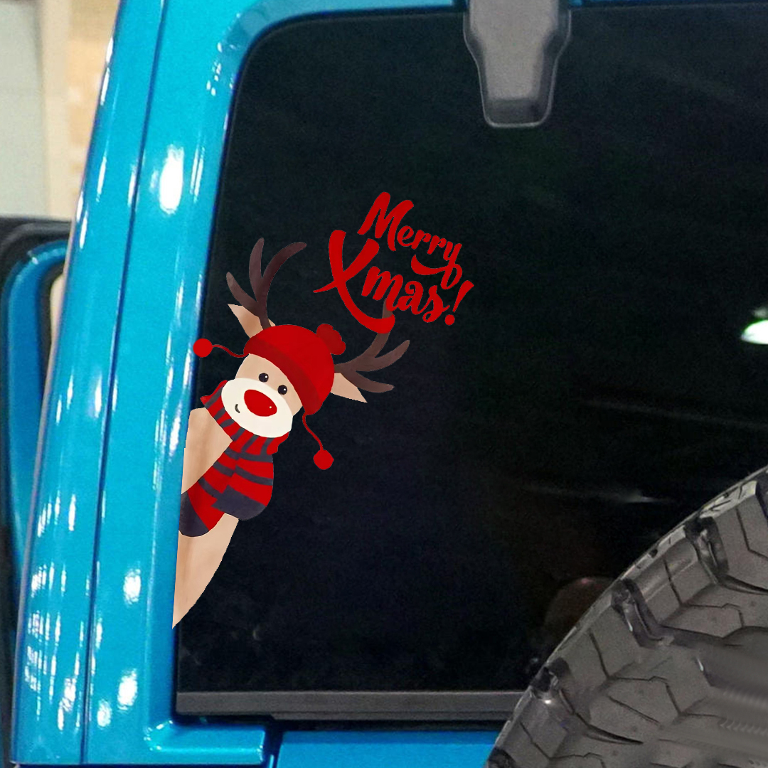 Merry Christmas Reindeer Sticker
