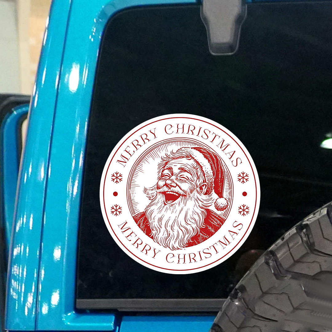 Merry Christmas Laughing Santa Sticker
