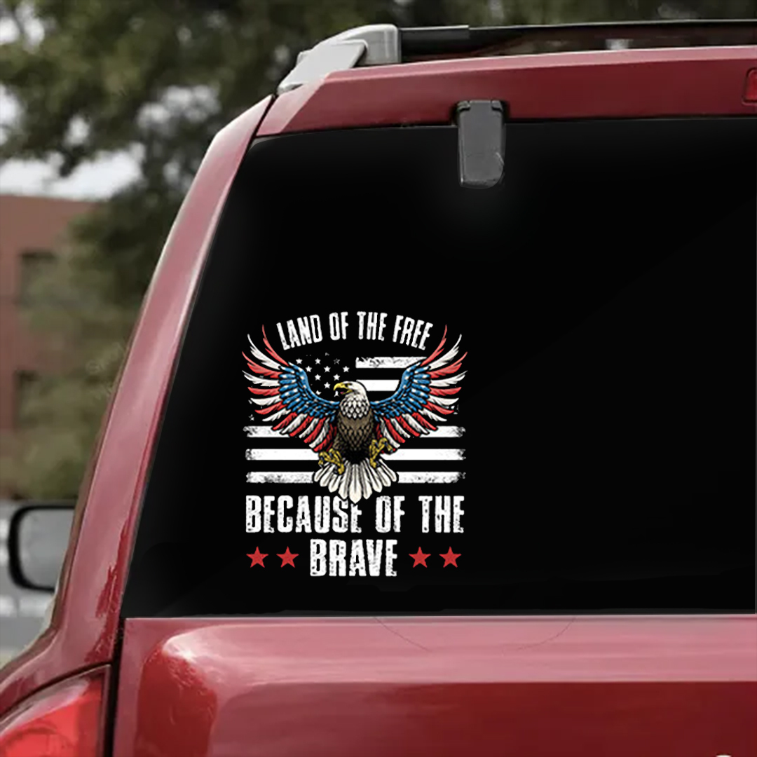 Land of the Free Because of the Brave Veterans Stickers-Memorial Day Sticker