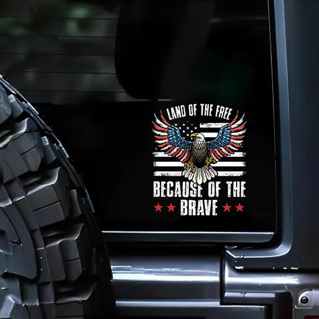 Land of the Free Because of the Brave Veterans Stickers-Memorial Day Sticker