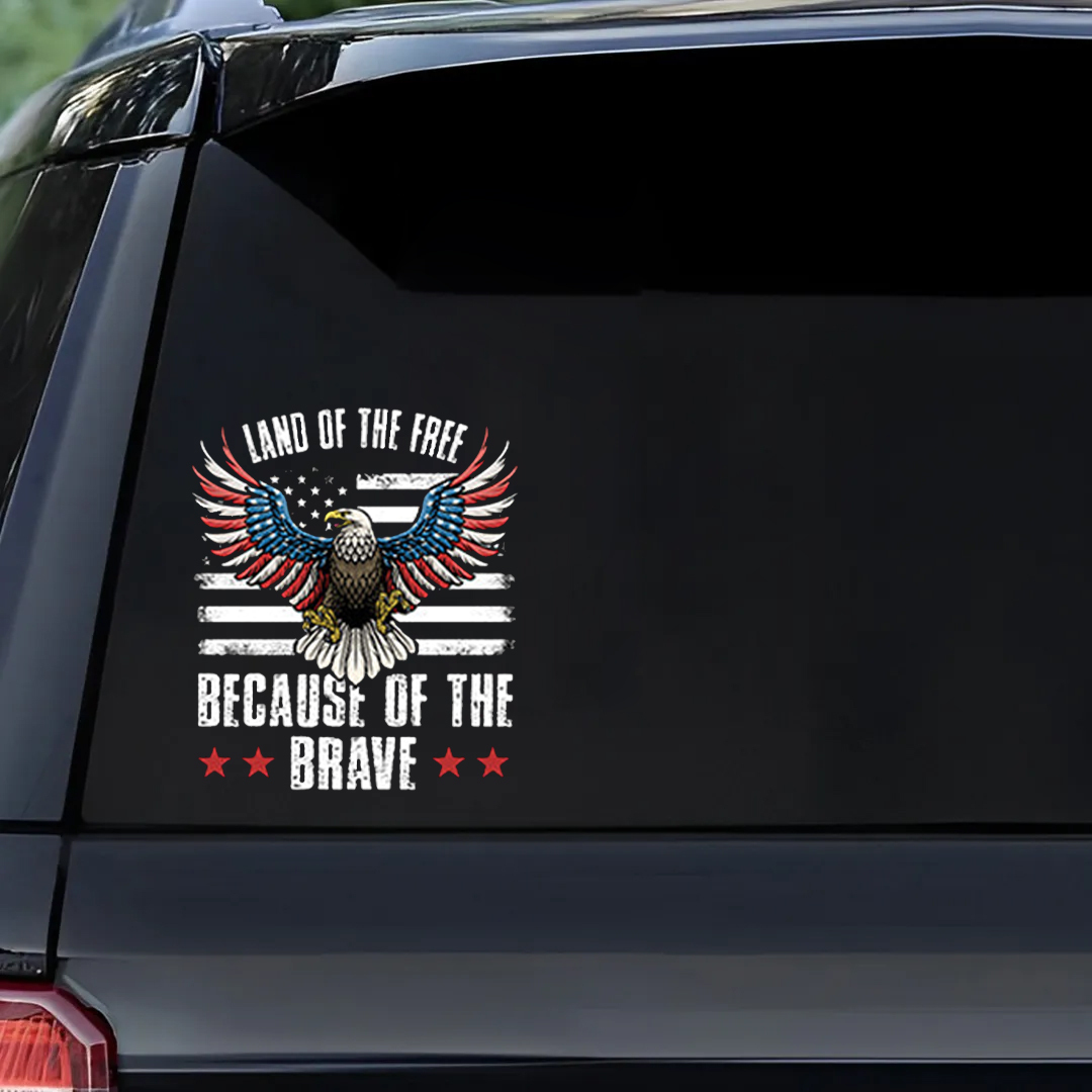 Land of the Free Because of the Brave Veterans Stickers-Memorial Day Sticker