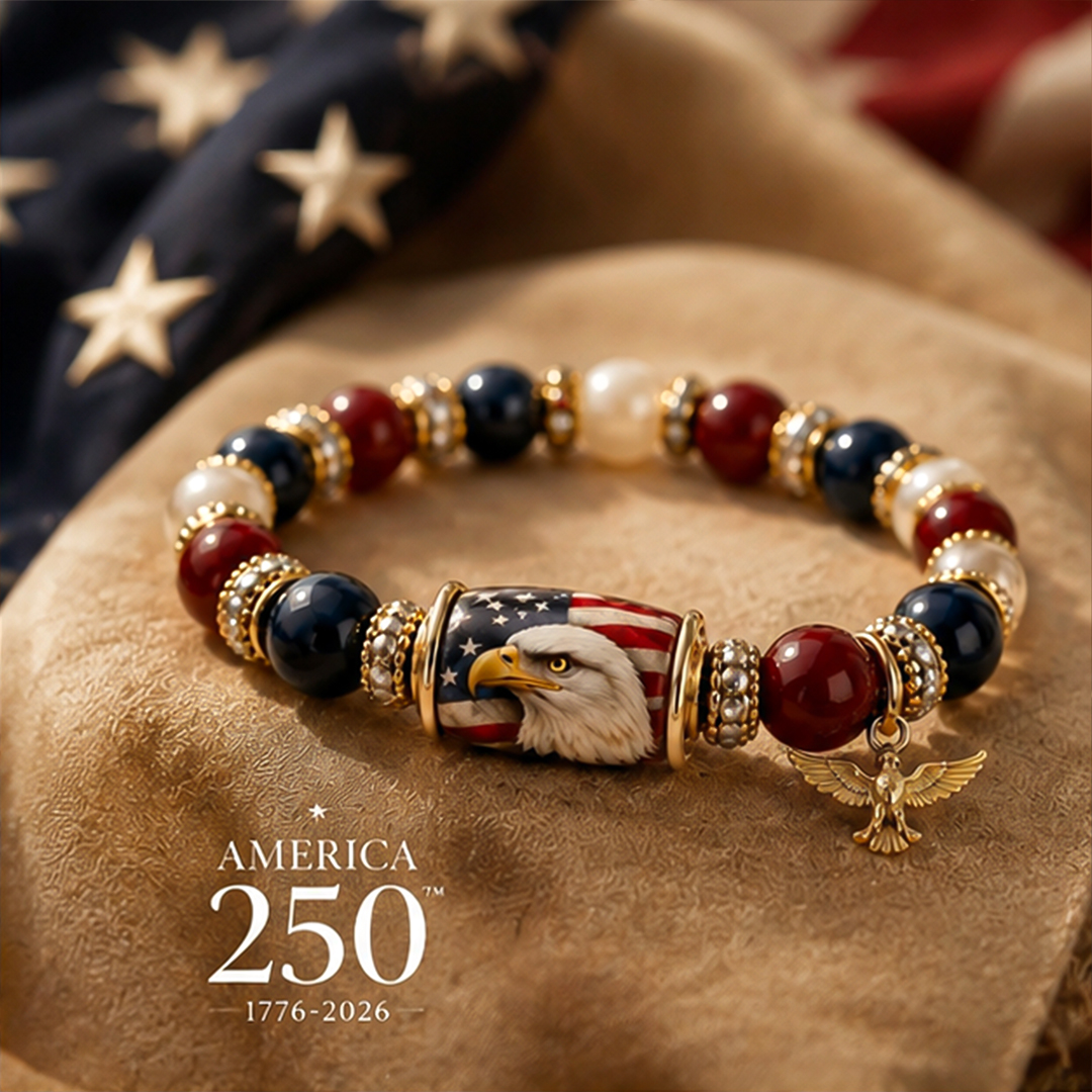 American Eagle Bracelet 1776–2026 | Patriotic Freedom Beaded Jewelry 🦅