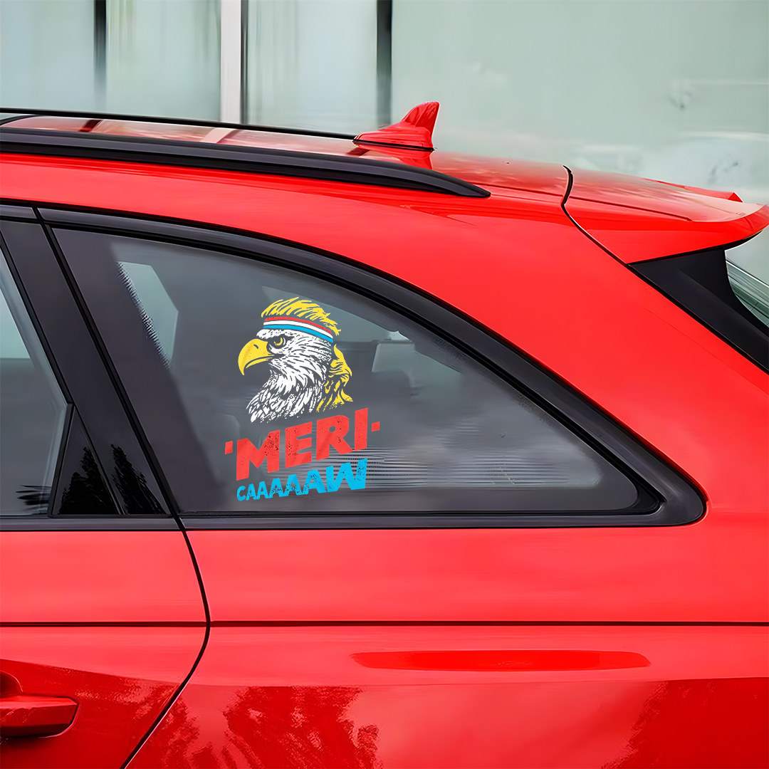MERI-CAAAW Patriotic Eagle Car Decal