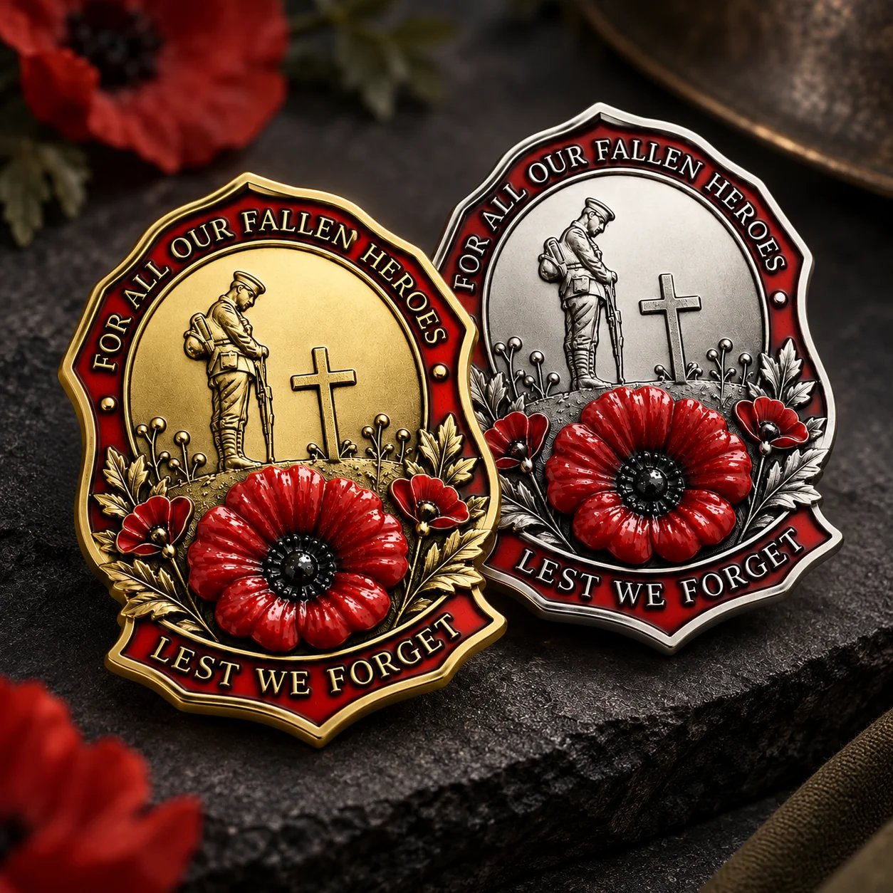 🌺 Forever Remembered™ – Limited Edition Poppy Memorial Brooch 🎖️