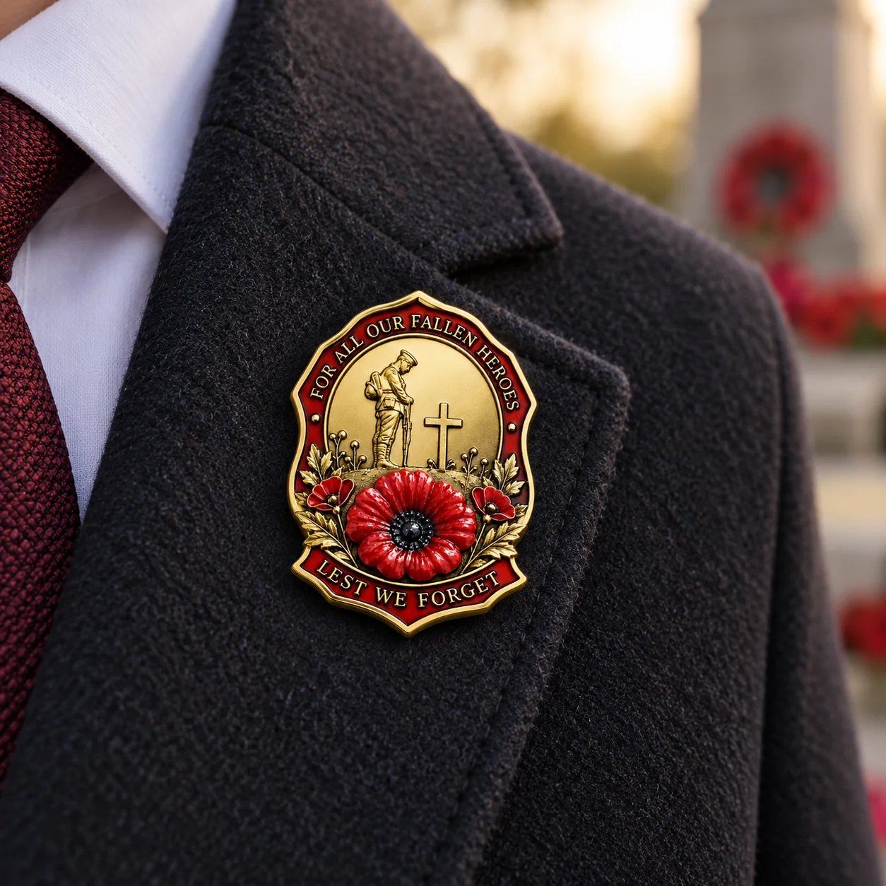 🌺 Forever Remembered™ – Limited Edition Poppy Memorial Brooch 🎖️