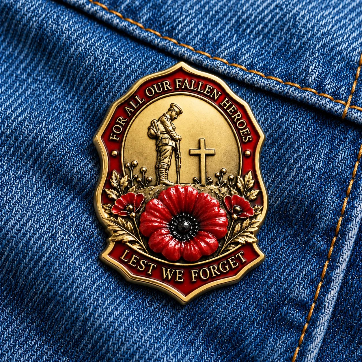 🌺 Forever Remembered™ – Limited Edition Poppy Memorial Brooch 🎖️