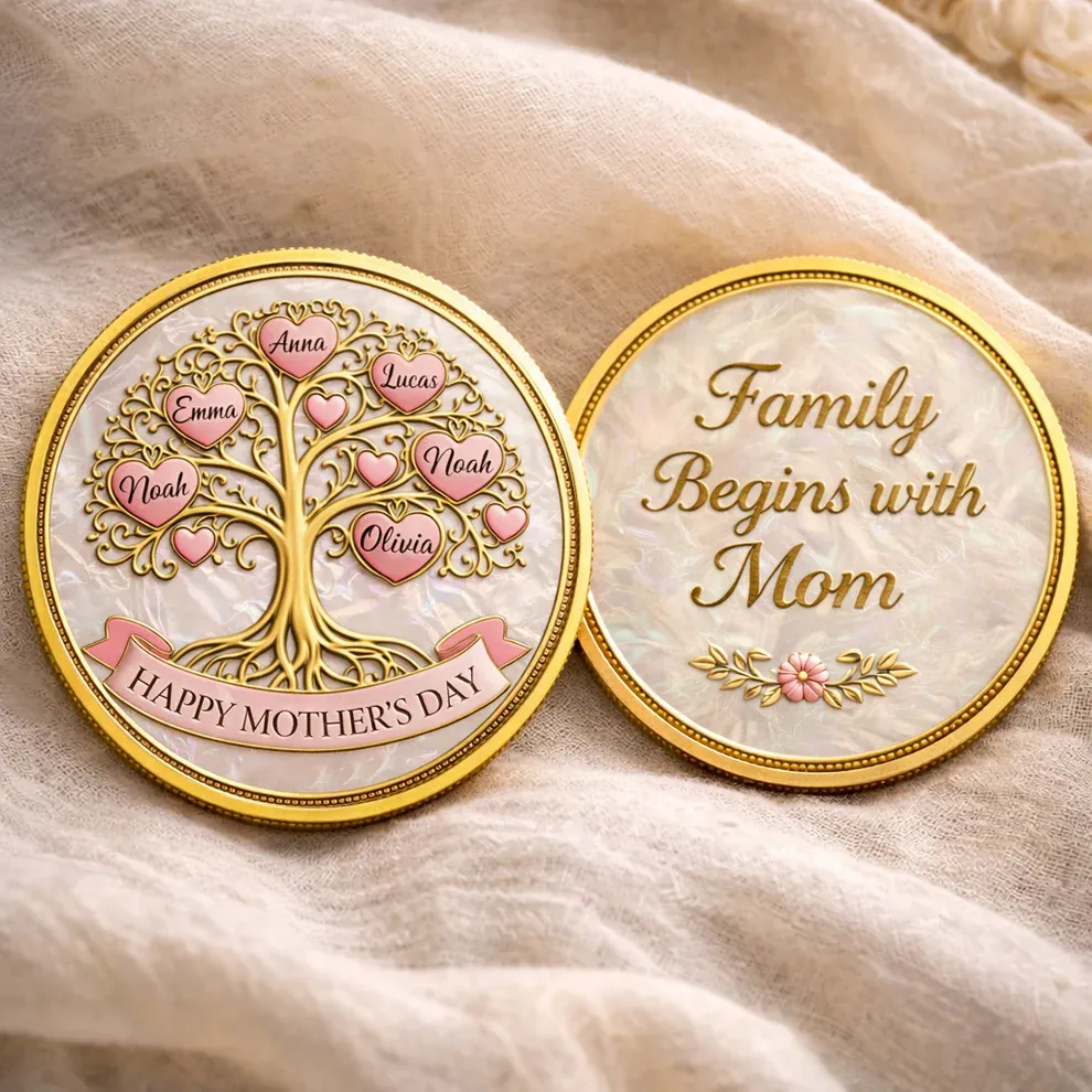 Personalized "Family Tree" Mother’s Day Printed Commemorative Coin