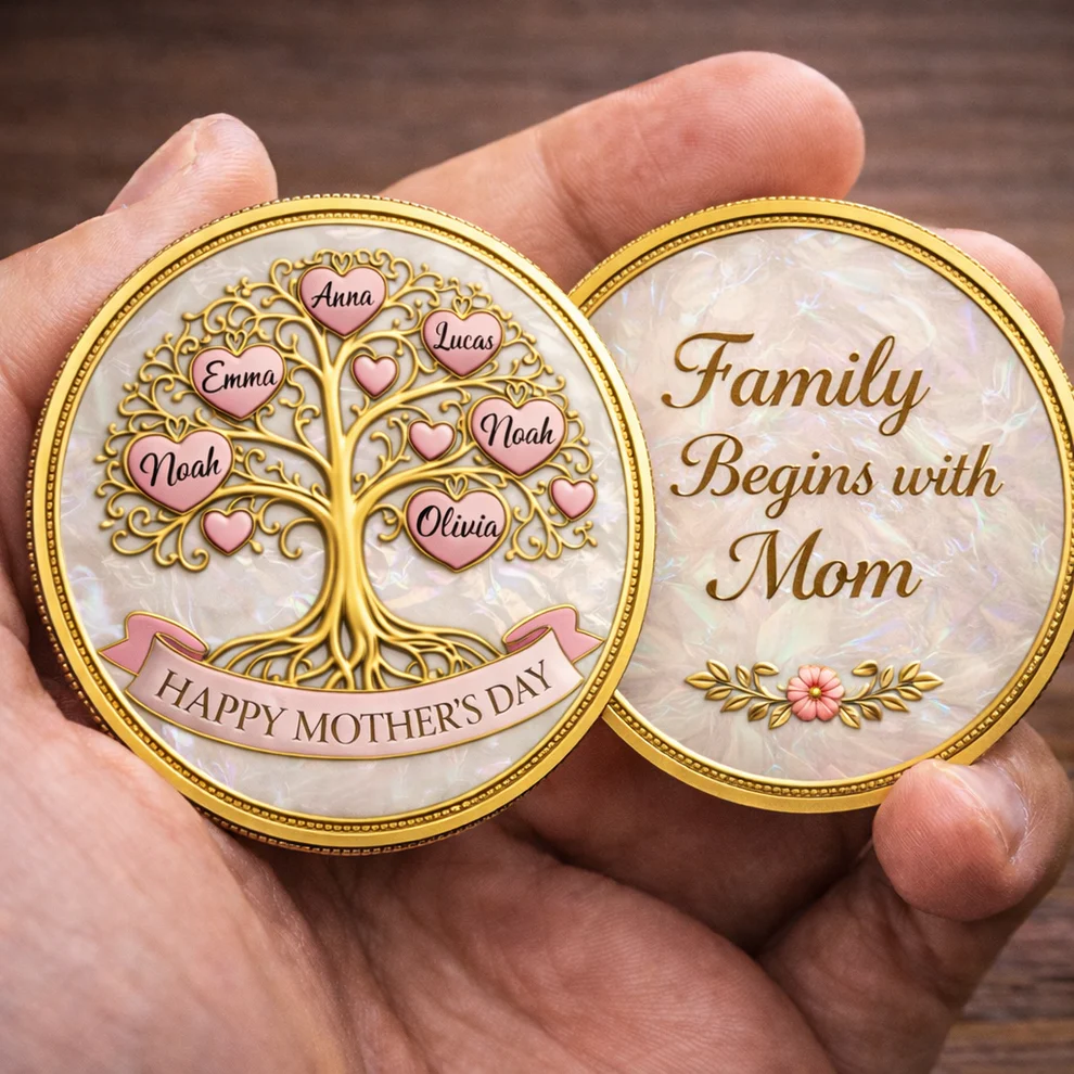 Personalized "Family Tree" Mother’s Day Printed Commemorative Coin