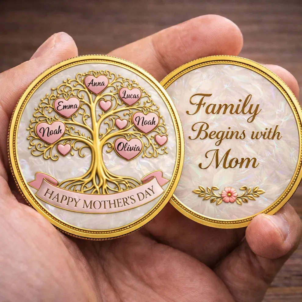 Personalized "Family Tree" Mother’s Day Printed Commemorative Coin