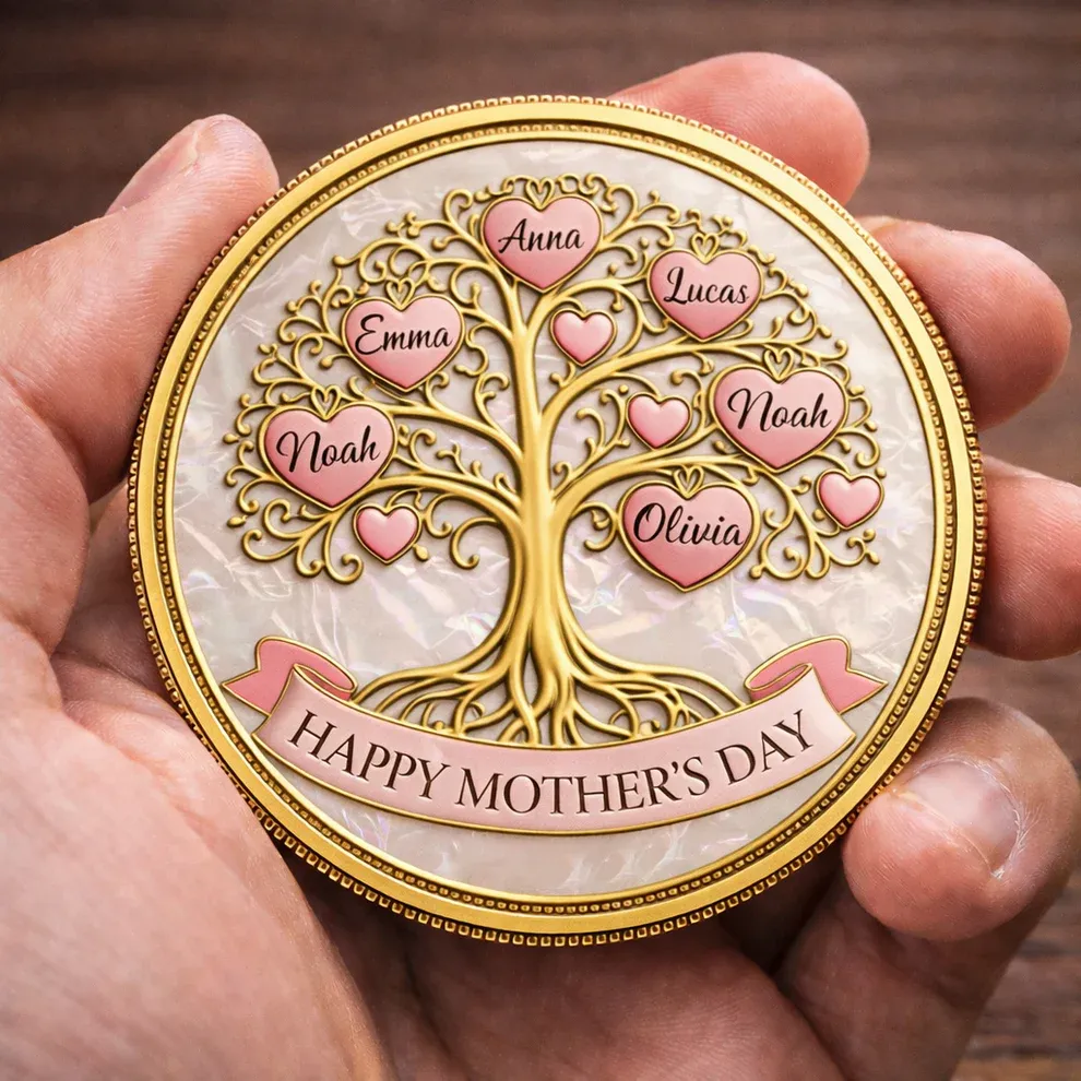 Personalized "Family Tree" Mother’s Day Printed Commemorative Coin
