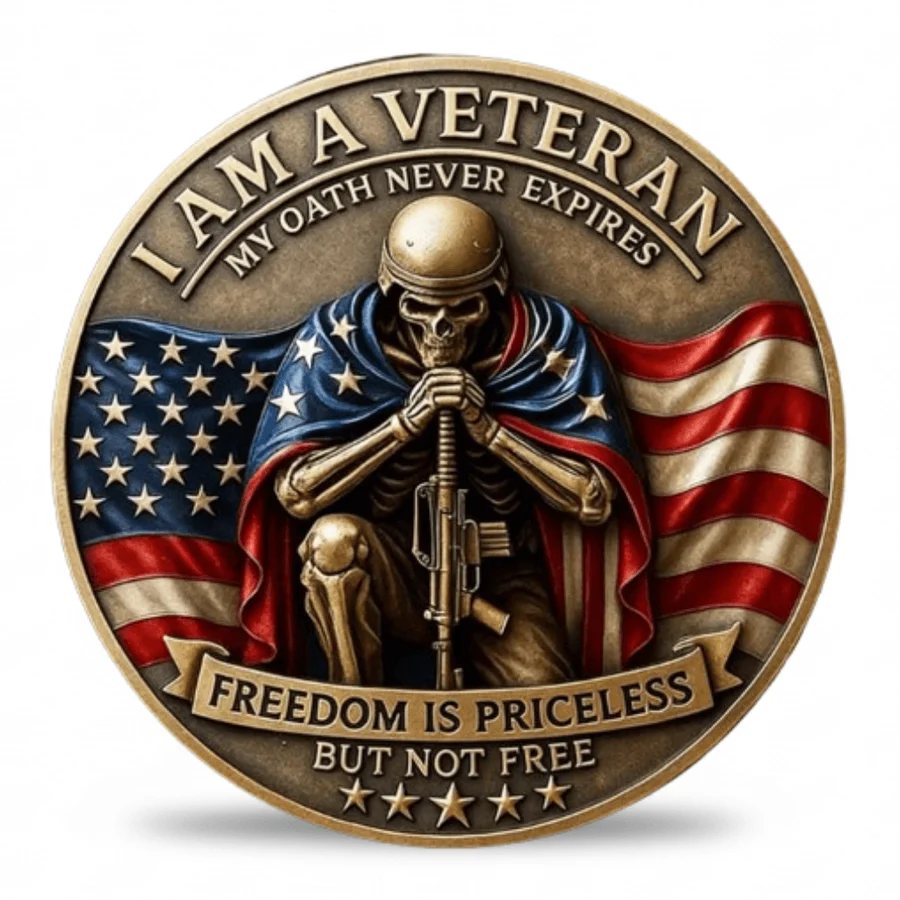 I Am a Veteran – My Oath Never Expires 🪖 Military Collectible Coin 🎖️