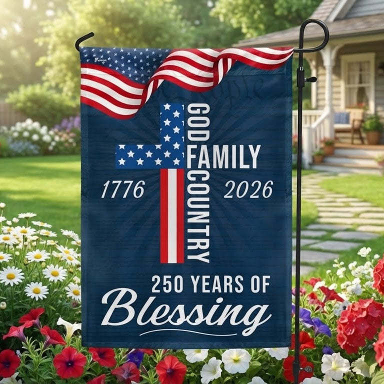 American Patriotic Flag, 250 Years of Blessing God 1776 2026 Flag