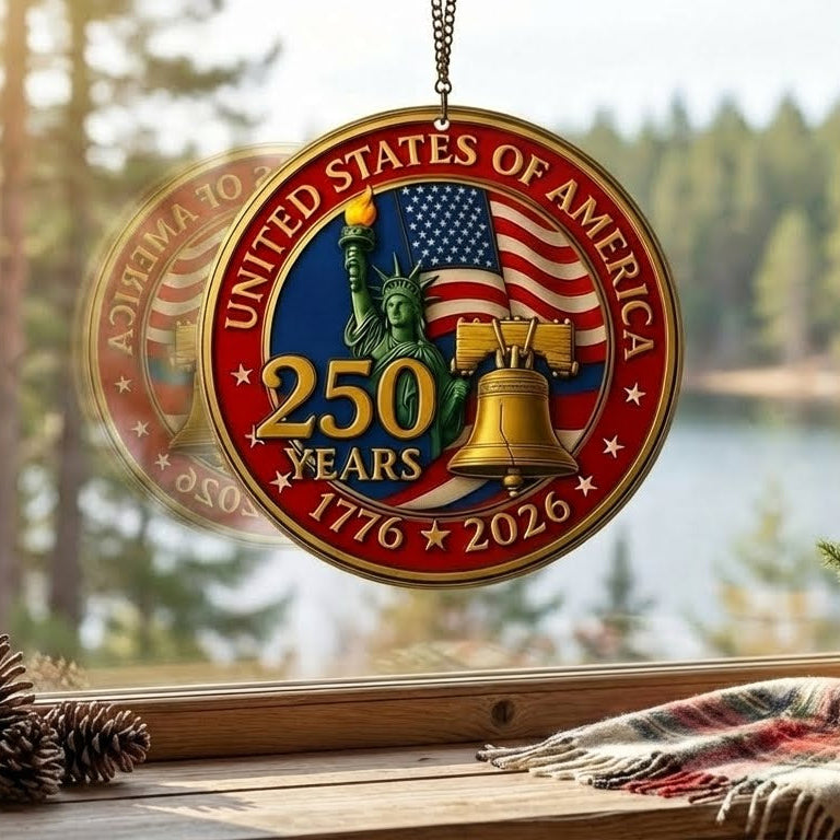 America 250th Anniversary USA 4th Of july Suncatcher