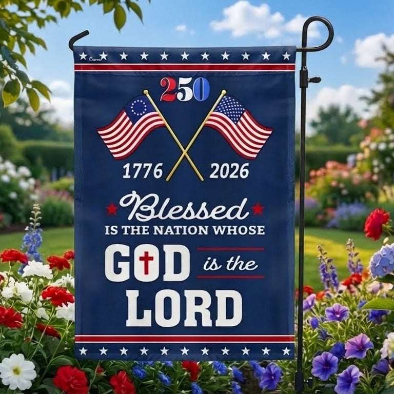 Patriotic 250 Years of America Blessed Nation 1776 2026 Flag