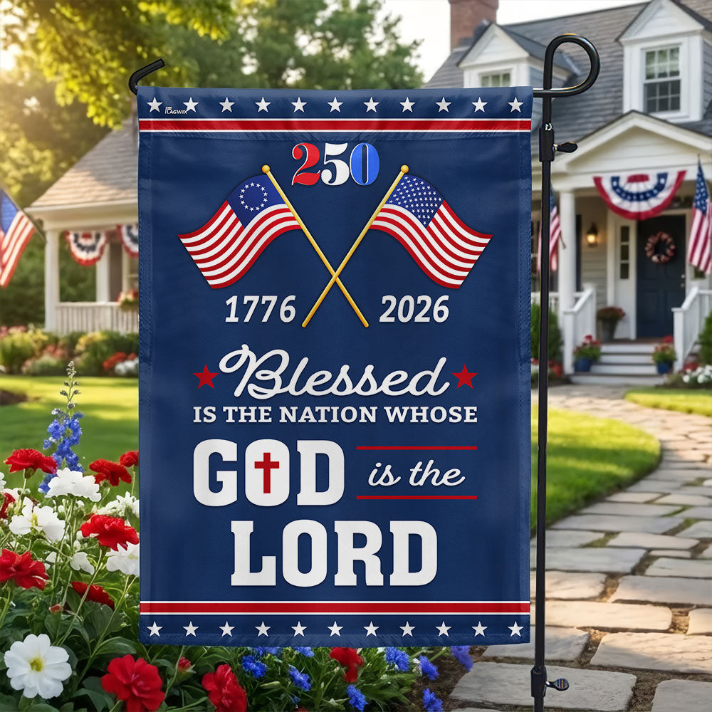 Patriotic 250 Years of America Blessed Nation 1776 2026 Flag