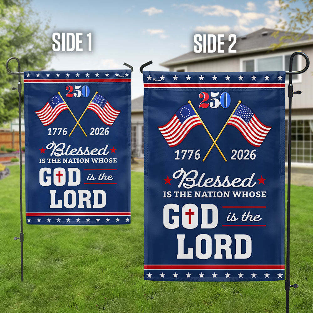 Patriotic 250 Years of America Blessed Nation 1776 2026 Flag